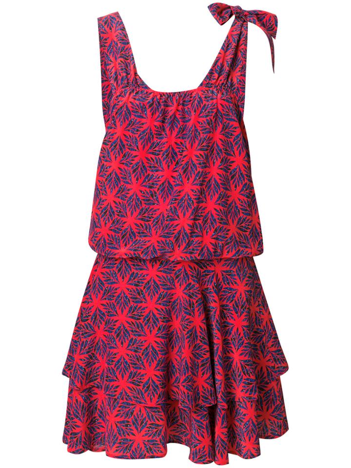 Aybi Printed Tier Shift Dress - Red