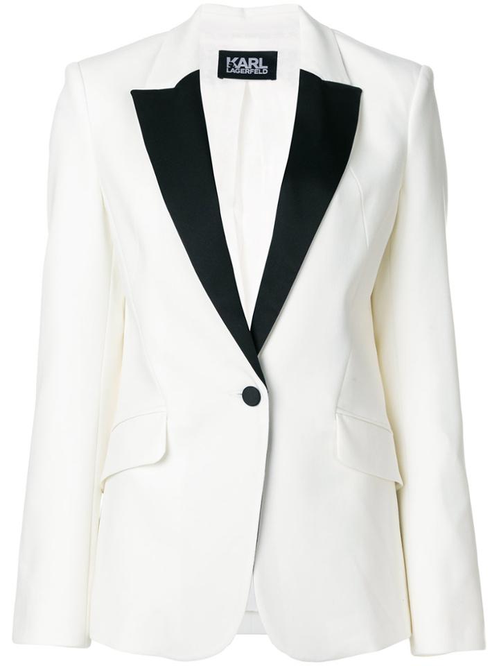 Karl Lagerfeld Summer Tuxedo Blazer - White