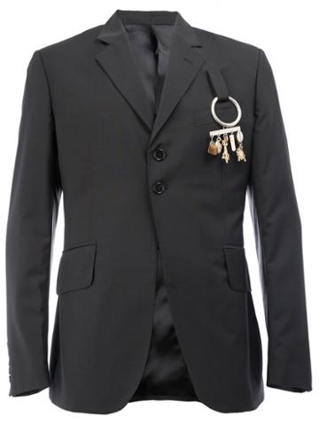 Grace Wales Bonner Hoop Embellished Blazer, Men's, Size: 46, Black, Viscose/mohair/virgin Wool
