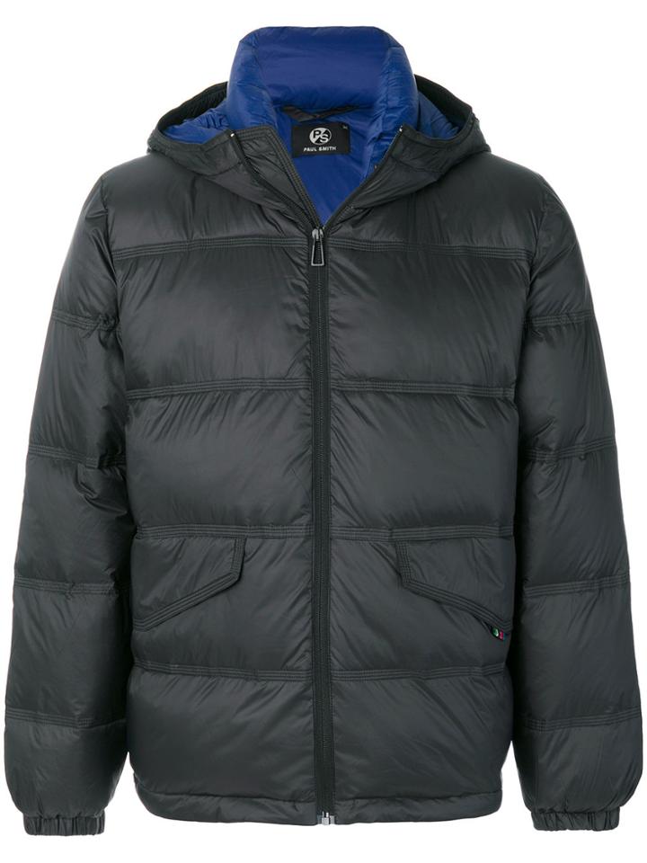 Ps By Paul Smith Hooded Padded Jacket - Black