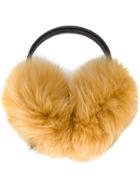 Anya Hindmarch Yellow Fur Smiley Ear Muffs - Yellow & Orange