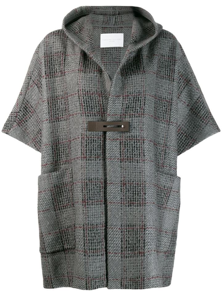 Fabiana Filippi Short-sleeve Hooded Coat - Grey