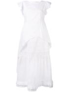 Capucci Lace-embroidered Shift Maxi Dress, Women's, Size: 42, White, Silk/cotton/polyester