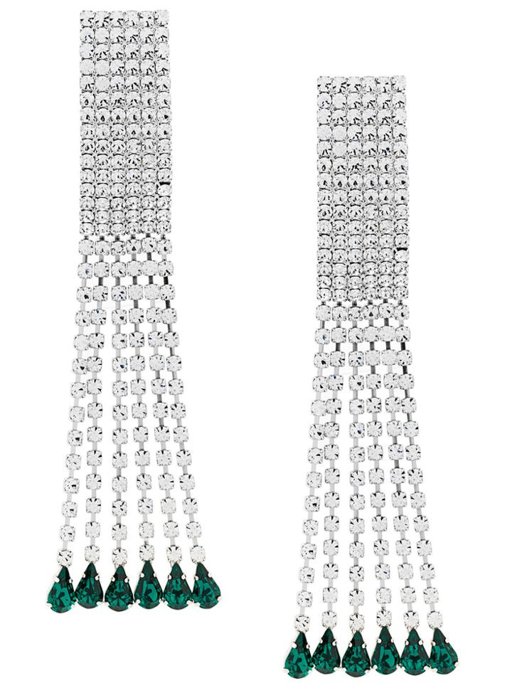 Alessandra Rich Teardrop Hanging Earings - Metallic