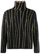 Paura Striped Knit Jumper - Black