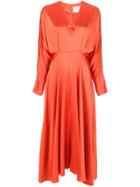 Alejandra Alonso Rojas Pleated Waist Dress - Orange