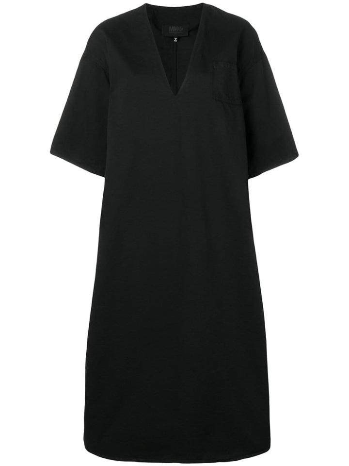 Mm6 Maison Margiela Oversized Midi Dress - Black