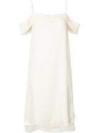T By Alexander Wang Ruffled Drop Shoulder Dress - White