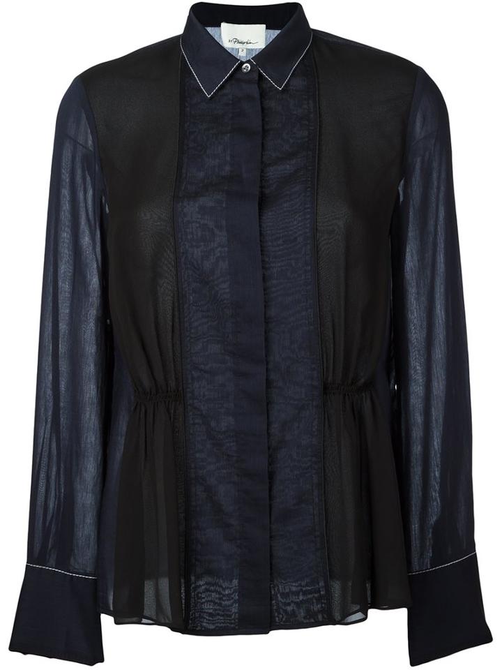 3.1 Phillip Lim Gathered Chiffon Waist Shirt