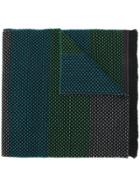 Paul Smith Striped Pique Knit Scarf - Black