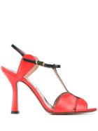 L'autre Chose T-bar Heeled Sandals - Red