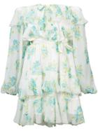Zimmermann Off Shoulder Ruffle Dress - White