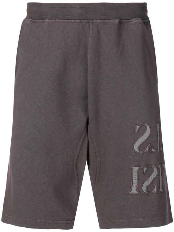 Stone Island Embroidered Logo Shorts - Grey