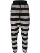 Unconditional - Striped Harem Trousers - Women - Cotton/spandex/elastane - L, Black, Cotton/spandex/elastane