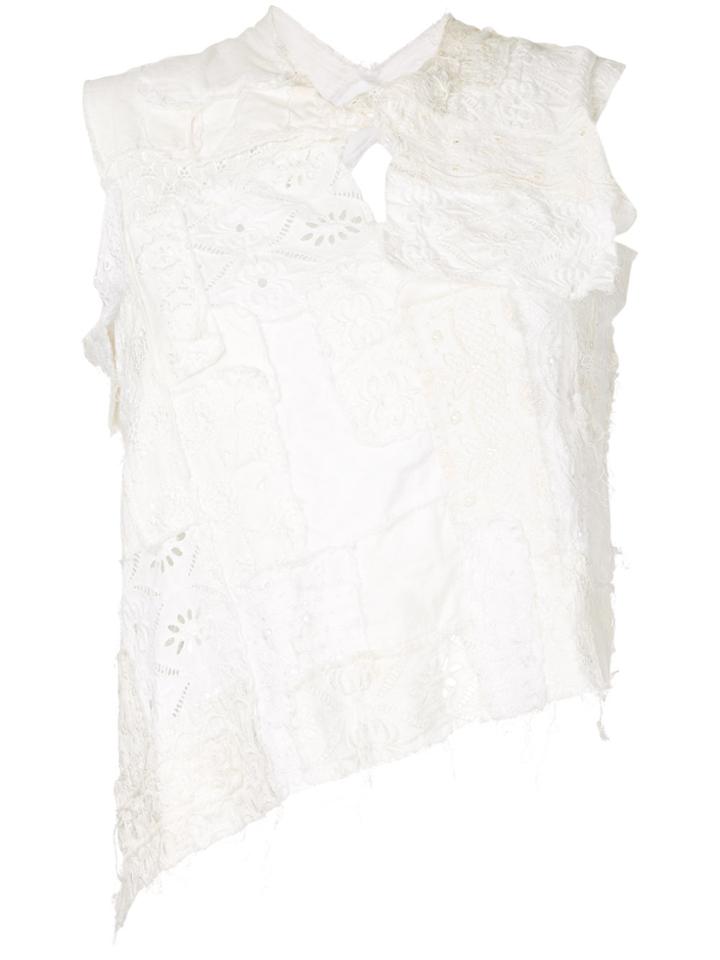 Junya Watanabe Comme Des Garçons Vintage Distressed Lace Patchwork Top