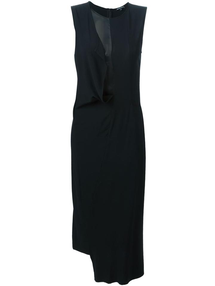 Ann Demeulemeester Sheer Panel Sleeveless Maxi Dress, Women's, Size: 38, Black, Silk/spandex/elastane/rayon/virgin Wool