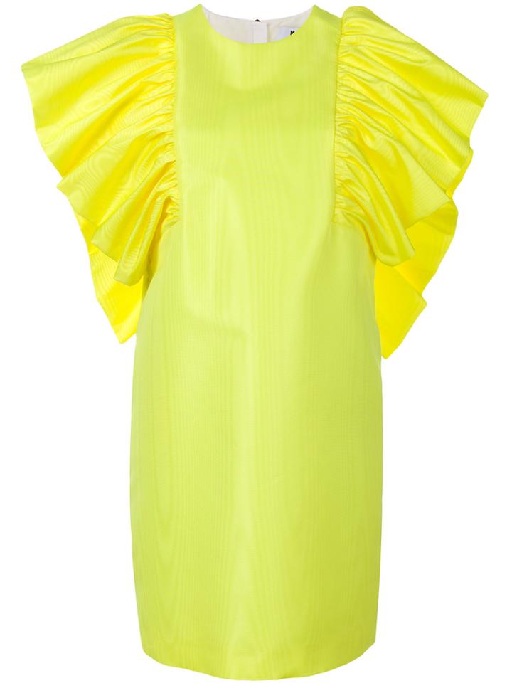 Msgm Ruffle Sleeve Dress - Yellow & Orange