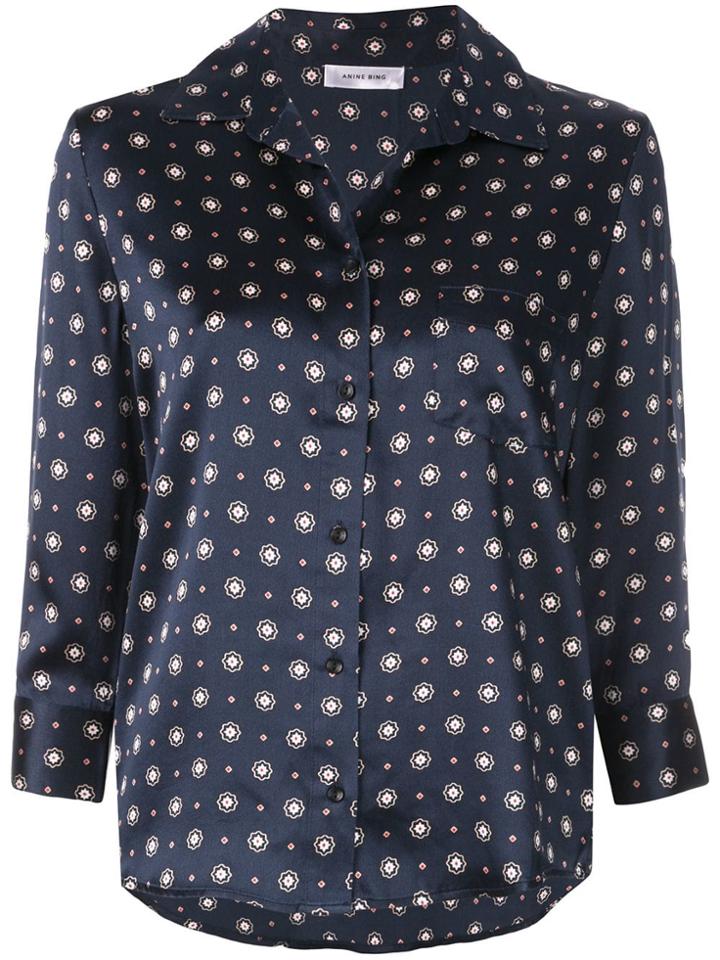 Anine Bing Billie Geometric Pattern Blouse - Blue