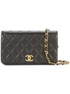 Chanel Vintage Push Lock Full Flap Chain Bag - Black