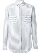 Salvatore Piccolo Striped Shirt, Men's, Size: 41, Blue, Cotton