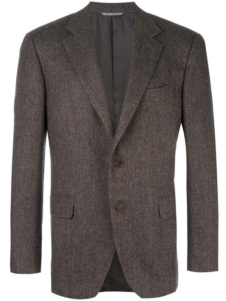 Canali Two-button Blazer, Men's, Size: 54, Brown, Wool/cashmere/cupro