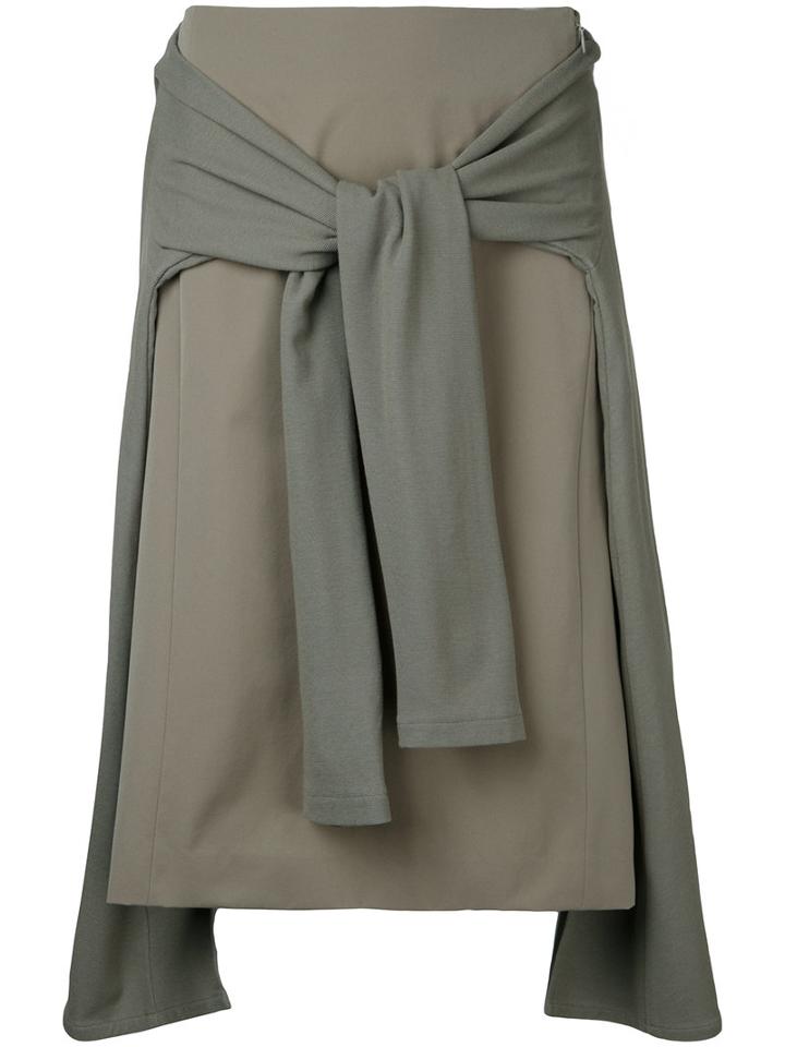 En Route - Layered A-line Skirt - Women - Polyester - 1, Green, Polyester