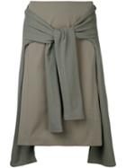 En Route - Layered A-line Skirt - Women - Polyester - 1, Green, Polyester