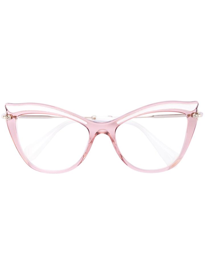 Miu Miu Eyewear Cat Eye Glasses - Pink & Purple