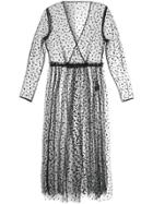 Muveil Sheer Polka Dot Tulle Maxi Jacket - Black