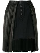 Unravel Project Pleated Denim Skirt - Black