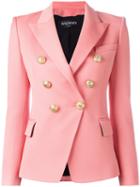 Balmain Double Breasted Blazer, Women's, Size: 36, Pink/purple, Cotton/viscose/wool