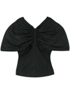 Jacquemus Wide Puff Sleeve Top - Black
