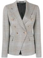 Tagliatore Double-breasted Check Blazer - Black