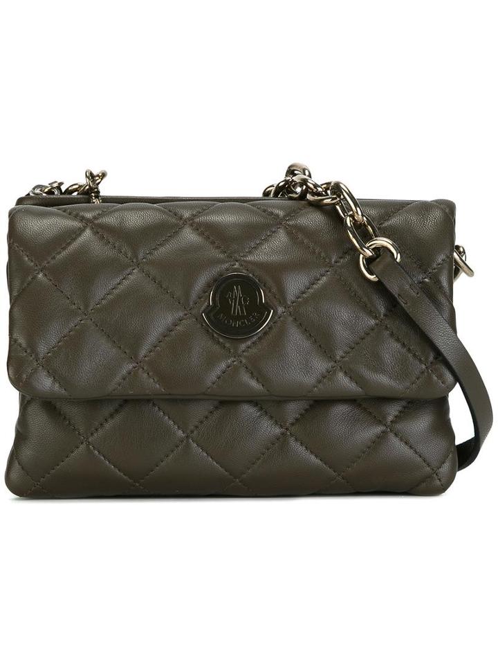 Moncler Poppy Quilted Crossbody Bag, Women's, Green, Lamb Skin/polyester
