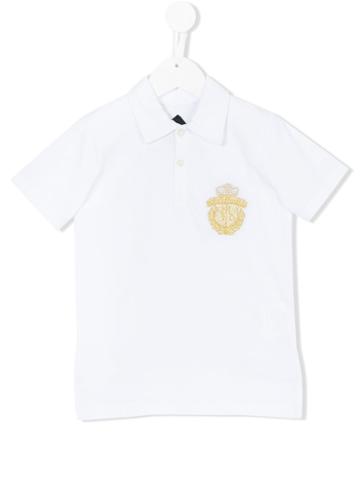 Billionaire Kids Embroidered Polo Shirt, Boy's, Size: 12 Yrs, White