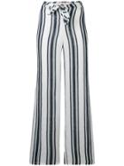 Tory Burch Awning Stripe Flared Trousers - Blue