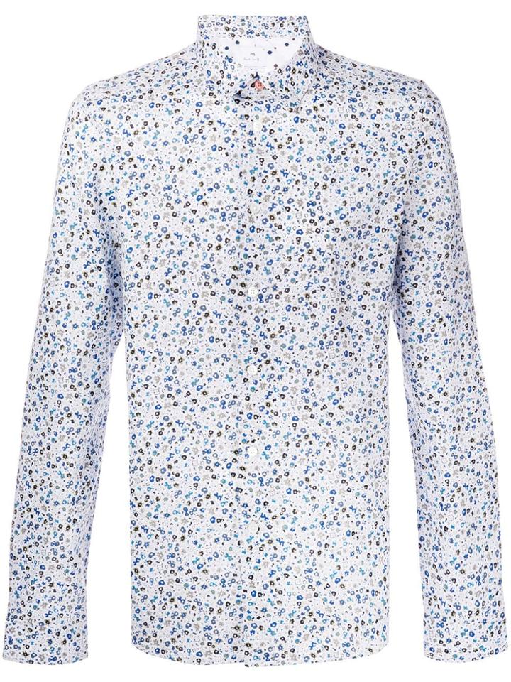 Ps Paul Smith Floral Print Shirt - Blue