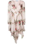 Blumarine Floral-print Asymmetric Dress - Pink