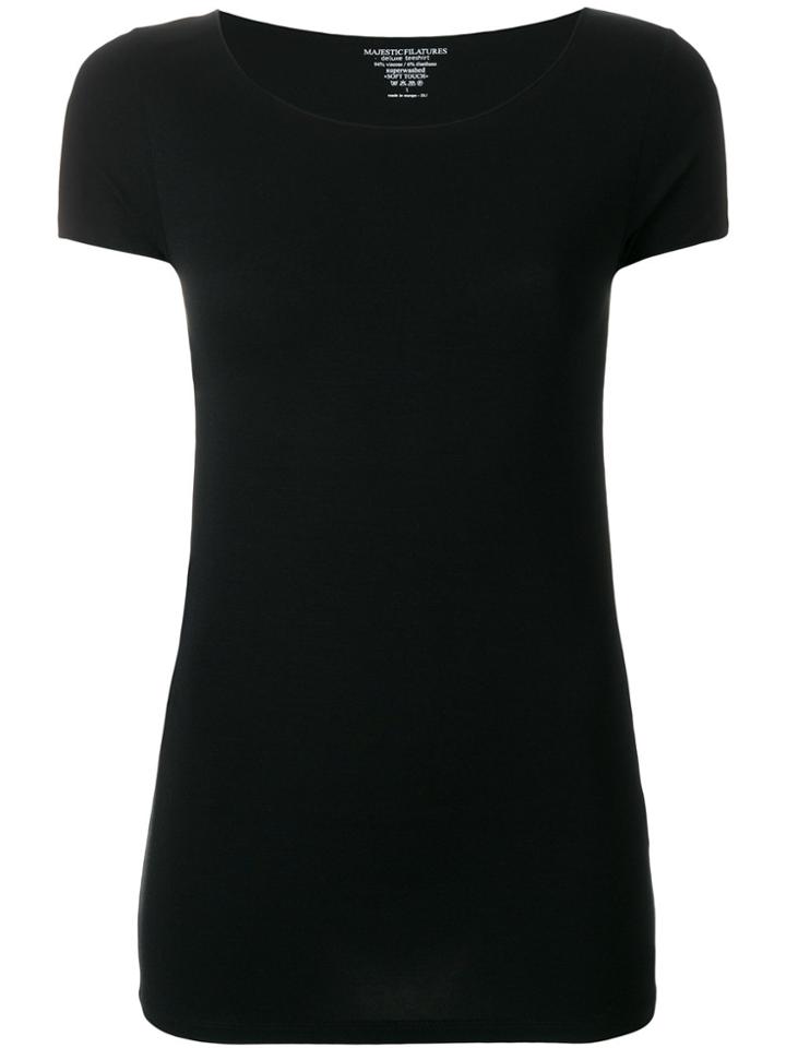 Majestic Filatures Slim U-neck T-shirt - Black