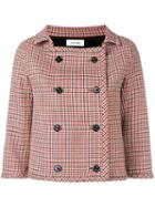 Courrèges Houndstooth Cropped Jacket - Grey