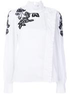 Vivetta Floral Embroidered Frill Panel Shirt - White