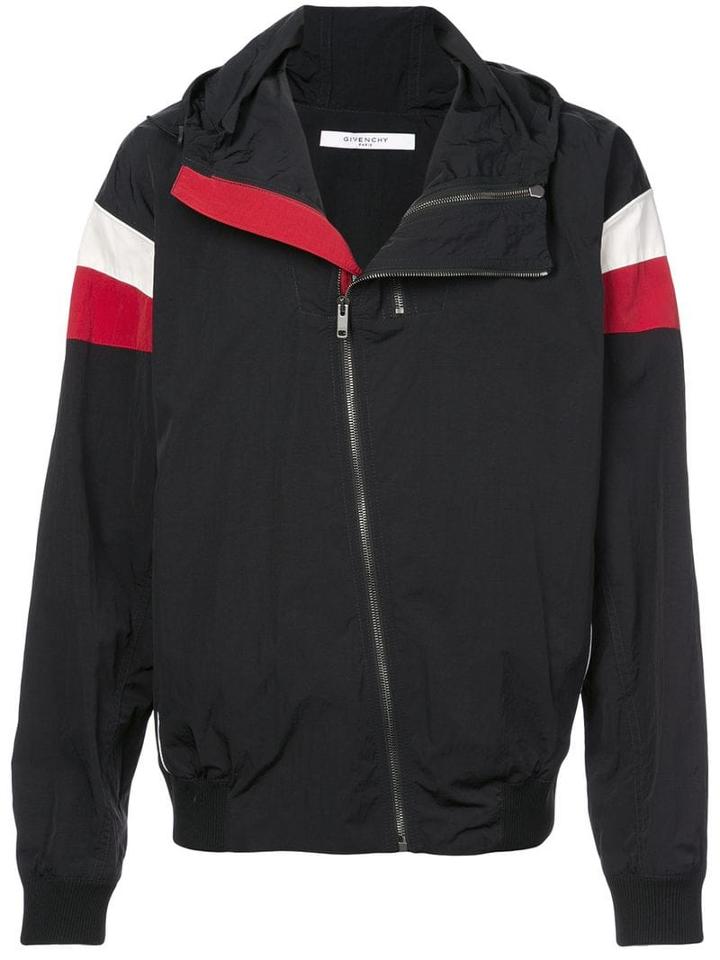 Givenchy Striped Sleeve Windbreaker Jacket - Black