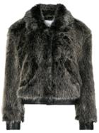 Dondup Single Breasted Faux-fur Jacket - Grey