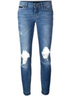 Dolce & Gabbana 'pretty' Jeans, Women's, Size: 42, Blue, Cotton/calf Leather/spandex/elastane