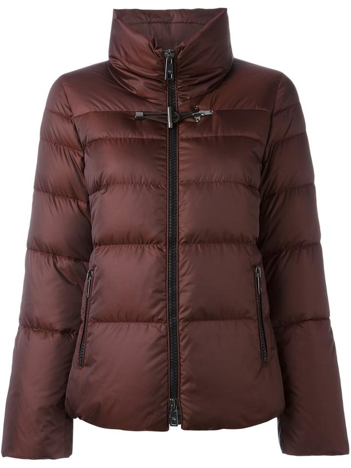 Fay Roll Neck Puffer Jacket, Women's, Size: Medium, Red, Polyester/polyamide/feather