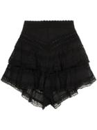 Zimmermann Juniper Pin Tuck Lace Cotton Shorts - Black