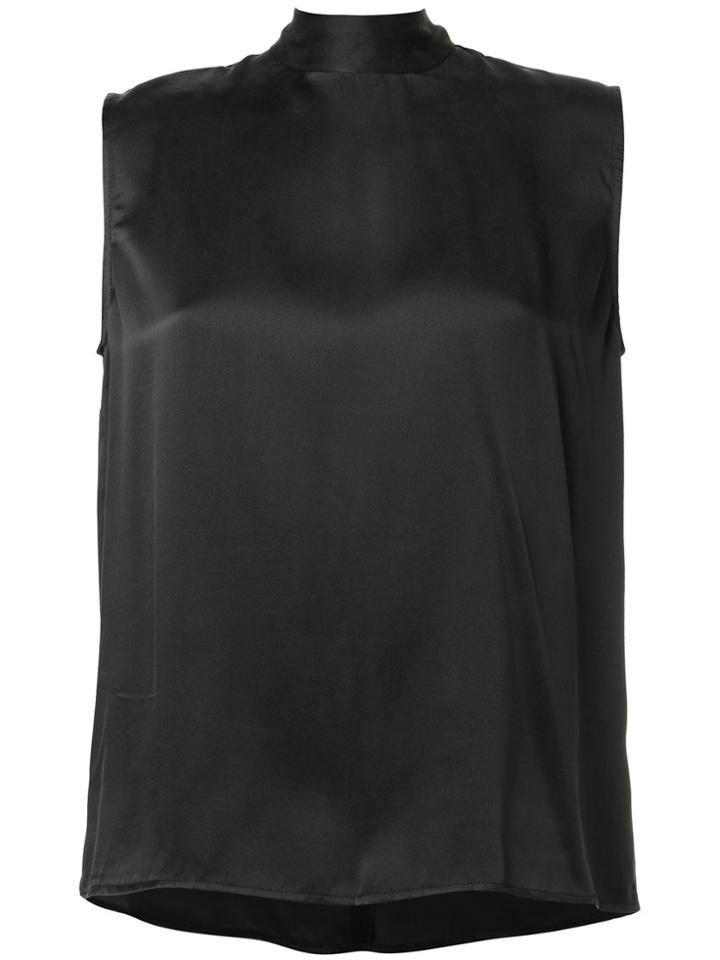 Nobody Denim Split Silk Top Raven - Black