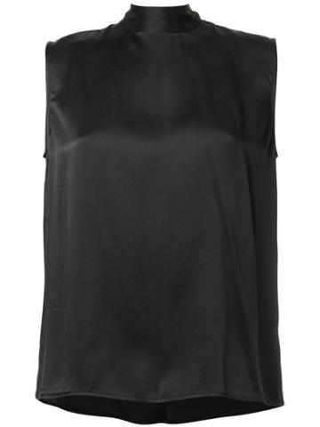 Nobody Denim Split Silk Top Raven - Black