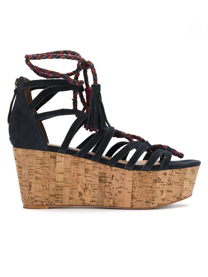 Nk Leather Platform Sandals - Blue