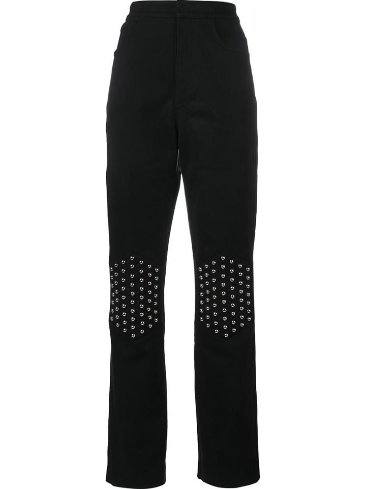 J.w.anderson Rounded Stud Knee Jeans, Women's, Size: 8, Black, Cotton/polyamide/polyurethane